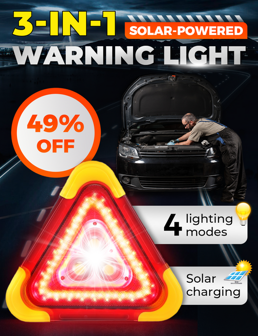 🔥3-IN-1 Solar Emergency Triangle Warning Light at the Roadside