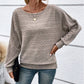 ⏳Time-limited Special⏰Solid Round-Neck Striped Top with Long Sleeves