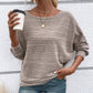 ⏳Time-limited Special⏰Solid Round-Neck Striped Top with Long Sleeves