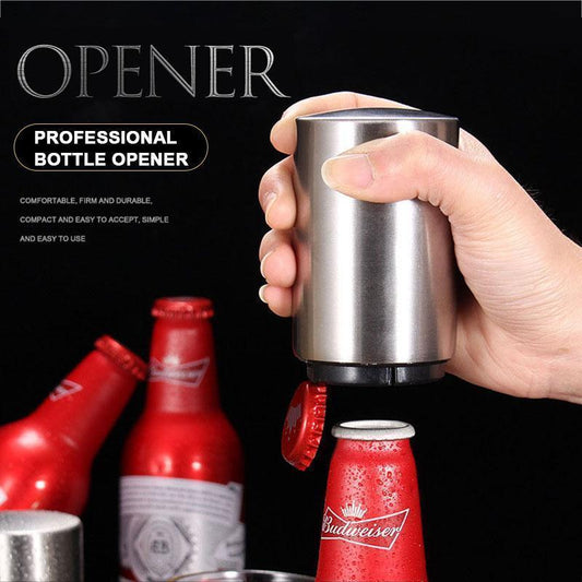 Stainless Steel Automatic Press Bottle Opener