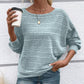 ⏳Time-limited Special⏰Solid Round-Neck Striped Top with Long Sleeves