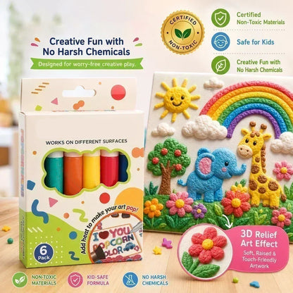 🎨 טושי 3D מתנפחים לילדים – 6 יחידות, דיו קסום שמתנפח בחום. מתנה מושלמת לחג וכיף יצירתי! ✨🎁