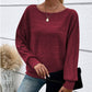 ⏳Time-limited Special⏰Solid Round-Neck Striped Top with Long Sleeves