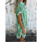 💕👗שמלה עם שרוולים קצרים מודפסים בגזרה רופפת עם כיסים