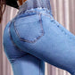 💕אביב חדש👖ג'ינס מתיחה מתלקח עם מותניים גבוהים