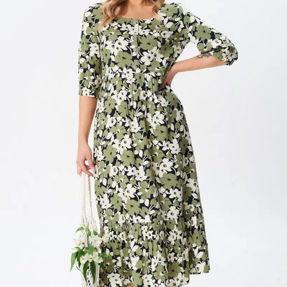 שמלות נשים קז'ואל פרחוניות דקות חצי שרוול