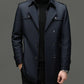 Men's Medium-Length Trench Coat with Detachable Inner