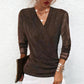 🔥Hot Sale Offers-Women's Sparkle Crossover V-Neck Long Sleeve Top