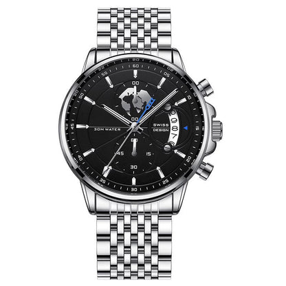 💥Christmas Eve Sale: 50% OFF🌍Men's watch with globe motif in maritime style