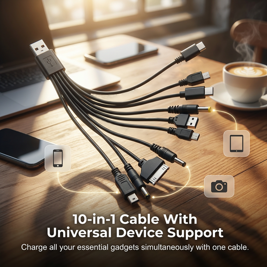 כבל טעינה אוניברסלי USB 10 ב-1