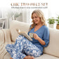 Women's V-Neck Blouse & Printed Wide-Leg Pants Set