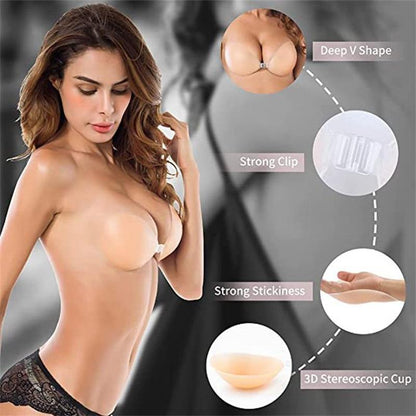 חזיית הדבקה בלתי נראית עם אפקט איסוף