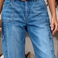 👖 מבצע מוגבל 50% הנחה! ✨ מכנסי ג'ינס קצרים ואלסטיים לנשים – חיתוך חבית, מותן בינוני, כיסים מרובים 🌿