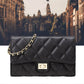 Gold Buckle Square Fat Diamond Chain Bag