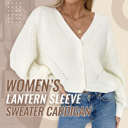Women's Lantern Sleeve Sweater Cardigan