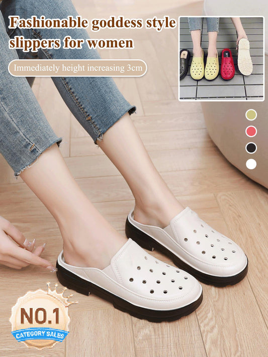 Stylish Thick-soled Toe Wrapping Slippers